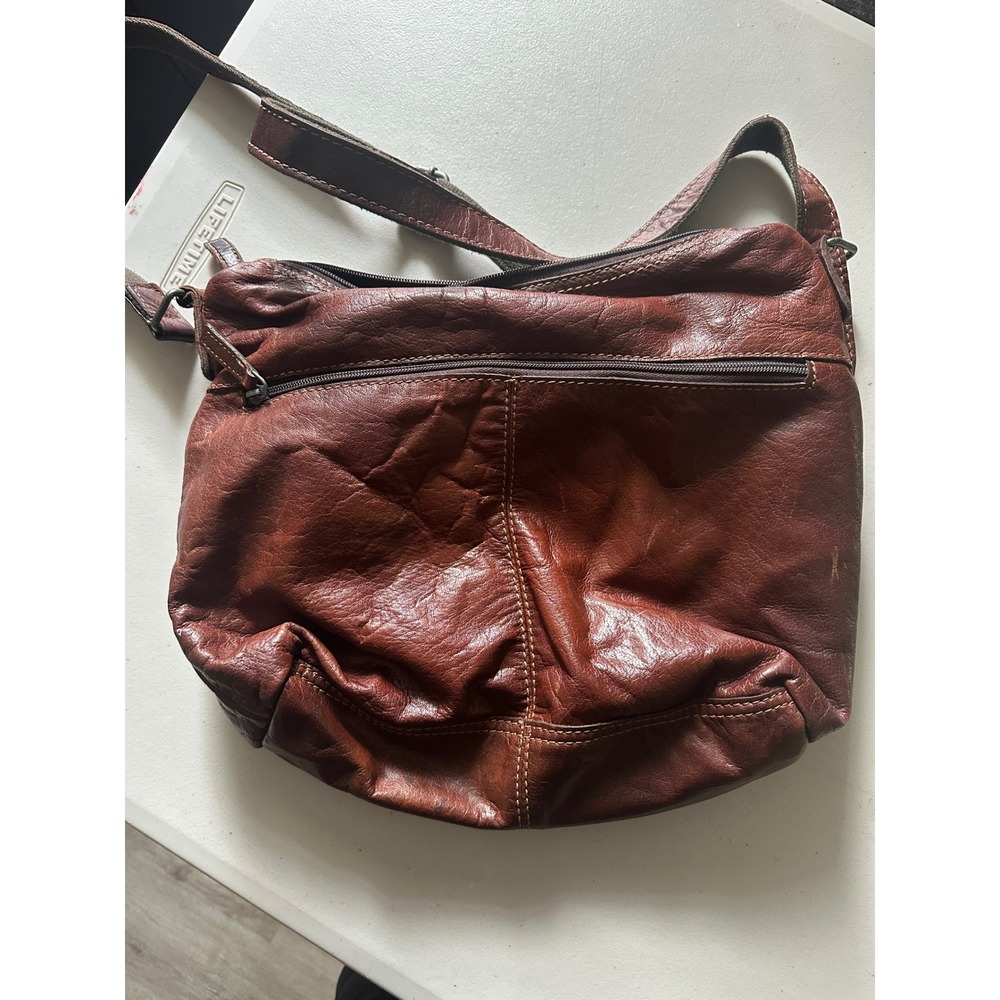 Jack Georges Brown Leather Crossbody Bag Adjustable Strap buffalo leather‎ Purse